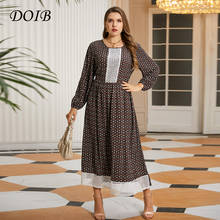 Dobi vestido feminino de verão, vestido feminino tamanho grande com estampa floral, gola redonda, faixas casuais plus size, moda 2021 2024 - compre barato