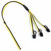 Power Supply Cable 1 to 3 6p+2p Miner Adapter Cable 8pin GPU Video Card Wire 12AWG+18AWG Cables for BTC Mining 2024 - buy cheap