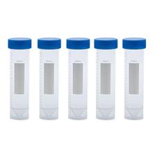 5 Pieces 50ml Plastic Transparent Centrifuge tube with scale Plastic test tube free-standing with Screw Cap 2024 - buy cheap