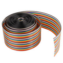 Cable plano arcoíris 40P, ancho de 1,27 cm (5 metros), colorido, 5,08mm 2024 - compra barato