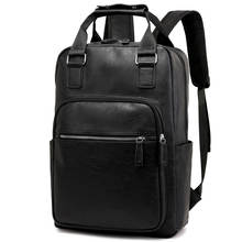 Waterproof 15.6 Inch Laptop Backpack Men Leather Backpacks for Teenager Travel Bag Casual Daypacks Mochila Male 2024 - buy cheap
