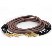 Accuphase 1 pairs High fidelity speaker cable 2 in 2 out banana plug single crystal copper fever audio connecting cable 2024 - buy cheap