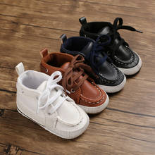 2019 Lovely New Infant Baby Casual Leather Shoes Kid Boy Girl Soft Sole Pure Color Lace-Up Sneaker Fashion Shoes 2024 - buy cheap