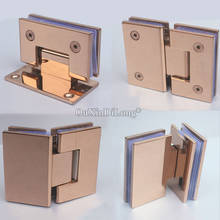 Brand New 2PCS 304 Stainless Steel Frameless Shower Glass Door Hinges Glass Clamps Hinge Fixed Holder Brackets Rose Gold 2024 - buy cheap