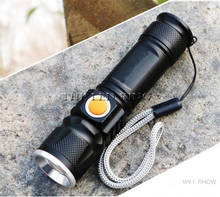 Linterna LED recargable por USB para bicicleta, luz táctica con batería de alta potencia T6 2024 - compra barato
