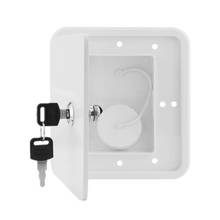 White Gravity Water Inlet Accessories Square With Keys Cover Water Intake Lockable RV Trailer Caravan Plastic Parts Marine Boat 2024 - buy cheap