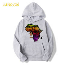 black girl is beautiful educated magic hoodies women winter plus velvet black lives matter BLM sweatshirts melanin queen clothes 2024 - buy cheap