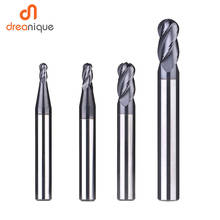 1pc ball nose end mill 4 flutes R2.0-R6.0 cnc end milling cutter for metal face and slot machining coated end mills for hrc50 2024 - buy cheap
