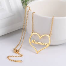 Lemegeton-collar de corazón con nombre personalizado para mujer, collares de acero inoxidable con abalorio, placa con nombre, bisutería para mujer 2024 - compra barato