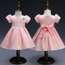 Vestido de manga corta con lazo 3D para niña, vestido de princesa de encaje, verano, 2020 2024 - compra barato