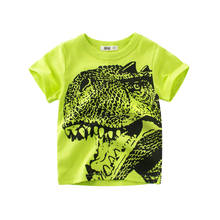 Футболки с мультяшным принтом для мальчиков и девочек, детская футболка с принтом динозавра для мальчиков, Детская летняя футболка с коротким рукавом, хлопковые топы, одежда 2024 - купить недорого