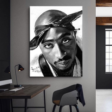 Tupac Shakur SHAKUR-cuadro en blanco y negro, decoración de lienzo, pintura al óleo, póster, arte de pared moderno, imagen para el hogar 2024 - compra barato