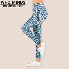 Calças legging de cintura alta com mosaico, feminina, para academia, slim, com elasticidade 2024 - compre barato