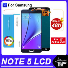 Samsung-tela lcd super amoled para galaxy note 5 e n920f, peças 100% originais, display completo com sensor de toque, 5.7 polegadas 2024 - compre barato