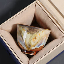 60ml mudança de forno do vintage cerâmica xícara de chá grossa mestre kung fu copos de chá japonês-estilo pequena tigela de chá caixa de presente decoração 2024 - compre barato