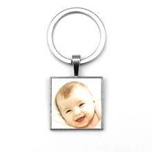 Personalizeds Photo Pendants Custom Square Keychain Photo Your Baby Child Mom Dad Grandparent Loved Gift for Family Member Gift 2024 - buy cheap