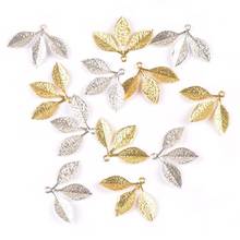 20Pcs Mix Retro Leaf Filigree Wraps Connectors For DIY Jewelry Making Findings Scrapbook Gold Silver Metal Crafts 31x23mm Yk0784 2024 - buy cheap