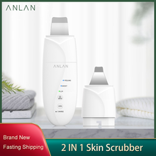 ANLAN 2 In 1 Ultrasonic Skin Scrubber Ion Deep Face Ultrasonic Cleaning Remove Acne Blackheads Replaceable Head Peeling Shovel 2024 - buy cheap