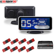 Koorinwoo-Sensores de estacionamiento con pantalla LCD para coche, Detector de 8 radares frontal + trasero, Detector de voz humana, sonido Parktronics, alarma plana de 16mm y 12V 2024 - compra barato