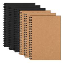 Bloc de notas en espiral A5, cuaderno de tapa blanda, cuaderno de bocetos en blanco, planificador diario con papel en blanco, paquete de 6 unidades 2024 - compra barato