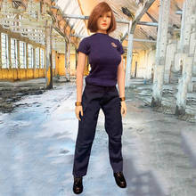 Em estoque 1/6 CJG-W026 figura feminina acessório los angeles policial camiseta macacão swat terno roupas modelo para 12 body body corpo 2024 - compre barato
