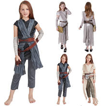 Kids Classic Rey Halloween Cosplay Costumes Jedi Warrior The Force Awakens Jumpsuit Children Girls Carnival Role Play Clothes 2024 - buy cheap