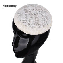 Sinamay-Pastillero con Base de encaje, 15CM, banda para el sudor, para fascinador negro y Beige, sombrero DIY, sombrero de Derby de Texas, alta calidad 2024 - compra barato