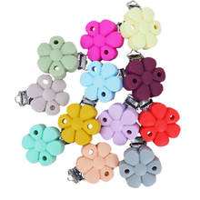 Chenkai 5PCS Flower Shape Baby Silicone Clip BPA Free DIY Infant Necklace Pendant Sensory Nursing Pacifier Teething Cilps Toys 2024 - buy cheap