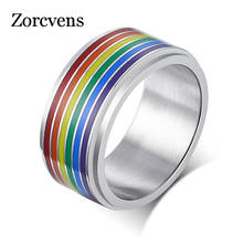 LETAPI радужные, серебряные обручальные кольца из нержавеющей стали для мужчин, трендовая группа лесбиянок и геев, пара колец ювелирные изделия 2024 - купить недорого