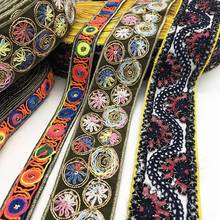 1 Yards Ethnic Embroidered Webbing Indian Trim DIY Handmade Sewing Ribbons Clothing Decorative Lace Trim 2024 - buy cheap