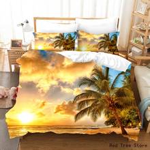 Scenery Bedding Set Sunset Beach 3D Printed Quilt Cover Set Bed Linen Cover Pillowcase 2/3pcs Kids Adult Single Double Size 2024 - buy cheap