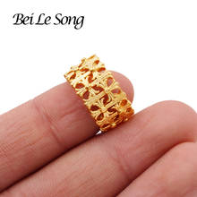 Anillo de joyería de Dubái para mujer, sortija de color dorado de 24K, joyería de boda, regalos, anillo de novia ajustable, anillo francés 2024 - compra barato