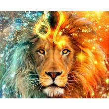 Poderoso leão animal 40 × 50 diy pintura por números pintados à mão pintura a óleo adulto criança imagem colorir casa decoração presente original 2024 - compre barato