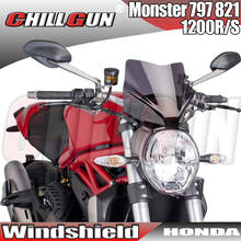 Sports Touring WindScreen Windshield Viser Visor Deflector For DUCATI Monster 797 M797 MONSTER 821 M821 1200 1200S 1200R '14-'21 2024 - buy cheap