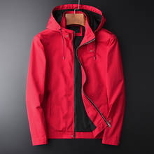 Jaqueta masculina vermelha com capuz, casaco masculino de alta qualidade estiloso casual 4xl primavera e outono 2024 - compre barato