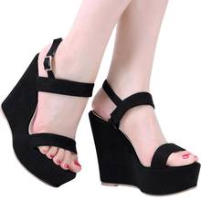 LOSLANDIFEN Open Toe Ankle Strap Platform Wedge Women Sandals Super High Cover Heel Gladiator Ladies Shoes Buckle Summer  2024 - buy cheap
