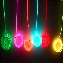113cm Neon Light Glow EL Wire Rope Tape Cable Strip 3V LED Cold Lights Shoes Clothing Car Decorate Lamps 2024 - buy cheap