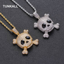 TUNKALL Bling Bling Iced out Brass Pendants Necklace For Men And Women Hip Hop Jewelry for Party Gift CN191 2024 - buy cheap