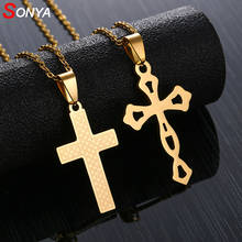 SONYA  Stainless Steel Religious Jesus Cross Necklace Men/women Fashion  Cross Pendent with Chain Necklace Jewelry Gifts 2024 - buy cheap