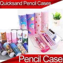 Pencil Case Translucent Quicksand Pencil Cases Multifunction Pencil Box Creative Cylindrical Pencil Box Large Capacity Kid 2024 - buy cheap