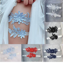 2pcs/set Wedding Garters Lace Embroidery Floral Sexy Garters For Women/Bride Thigh Ring Bridal Elastic Leg Garter 2024 - buy cheap