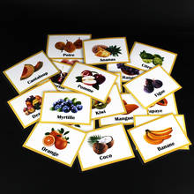 Juego educativo Montessori de frutas para niños, tarjeta Flash de bolsillo con palabras, aprendizaje activo, juego educativo para edades tempranas 2024 - compra barato