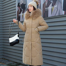 2020 Новое поступление Женская зимняя куртка с толстым мехом с капюшоном теплая Женская длинная парка Стеганое пальто высокого качества 2024 - купить недорого