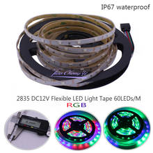 5M 6mm Width DC12V LED Strip 2835 60led/m  300led/5m RGB Flexible Strip Light  IP67 waterproof 2024 - buy cheap