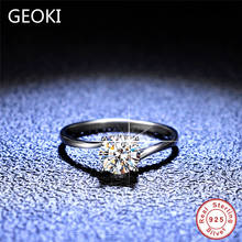 Geoki 925 Sterling Silver Luxury 1 Ct Diamond Ring Women Perfer Cut D Color VVS1 Passed Diamond Test Moissanite Wedding Ring 2024 - buy cheap