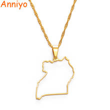 Anniyo Contour Uganda Map Pendant Necklace Gold Color Jewelry Ugandan Maps  #156521 2024 - buy cheap