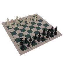 Conjunto de xadrez internacional de viagem, 8x8 com prancha de enrolar e 32 peças de xadrez 2024 - compre barato