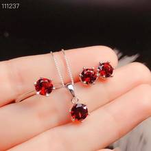 CoLife Jewelry Simple 925 Silver Jewelry Set for Daily Wear Natural Garnet Sterling Silver Garnet Jewelry Set Girl Brithday Gift 2024 - buy cheap