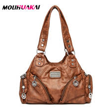 Bolso de hombro informal de gran capacidad para mujer, bolsa de hombro de cuero PU suave para compras, cruzado, a la moda, 2021 2024 - compra barato