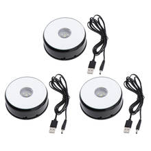 3 PCS Plastic Electric Led Rotating Turntable Display Stands Jewelry Showcase For Retailers Watch Ring Show Black 2024 - buy cheap